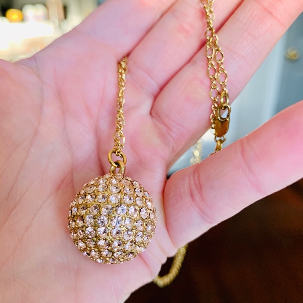 J. CREW GOLD DISCO BALL NECKLACE